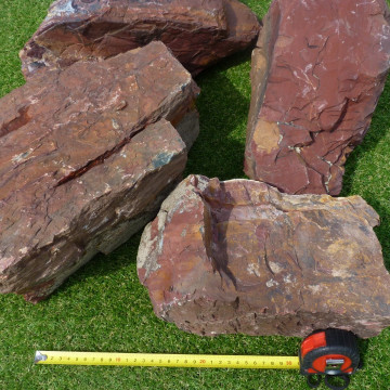 Булыжник природного камня Яшма (красная) 200-400 мм